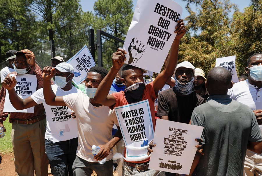Manifestation de Sud-Africains pour l'accès à l'eau